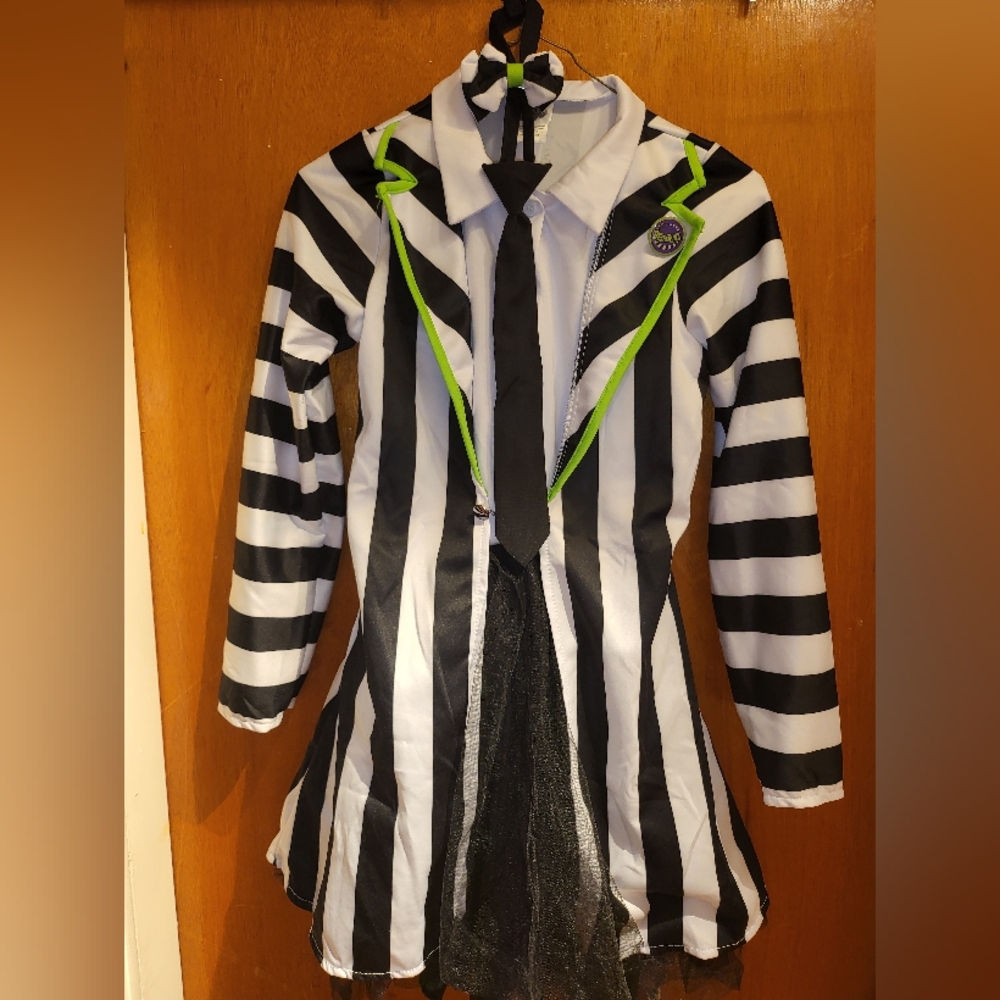 Black and White Striped Kids Costume
